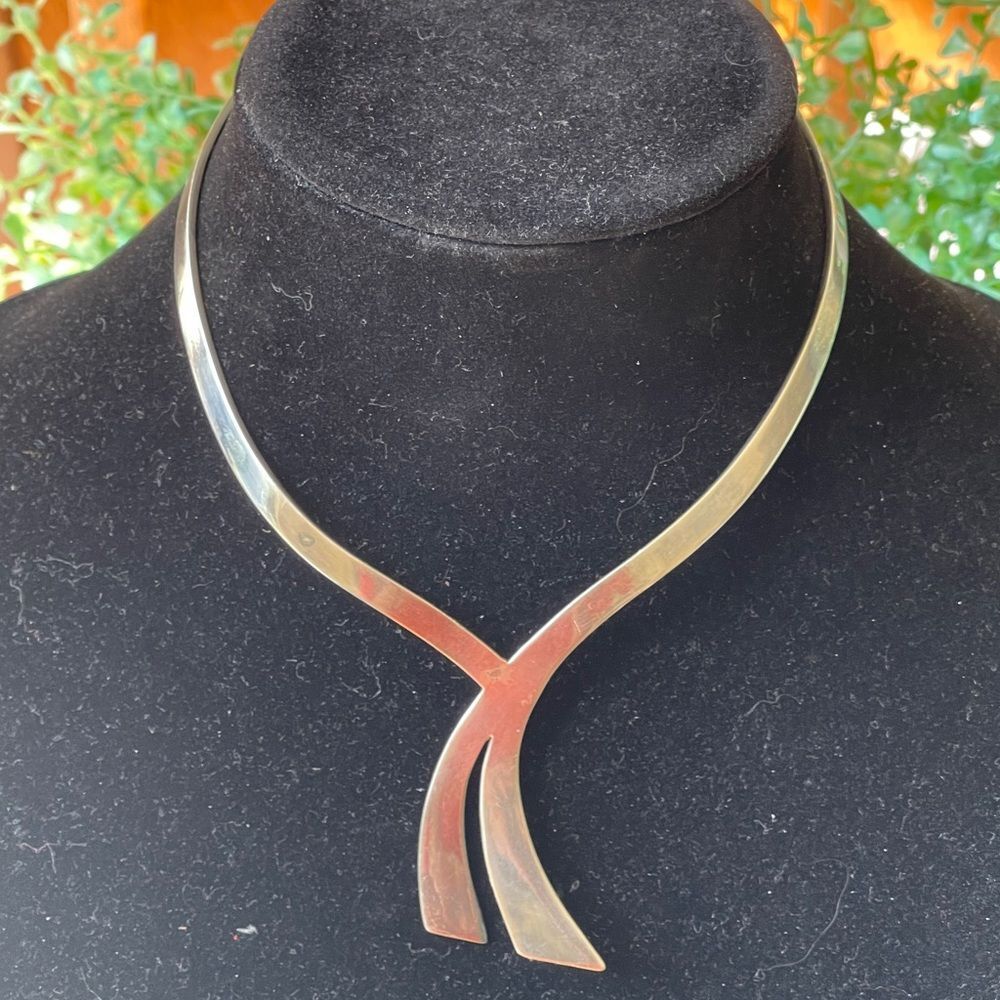 Alicia Plata Mexico Sterling Silver .925 Mid Century Modernist Necklace 44g - Picture 2 of 12